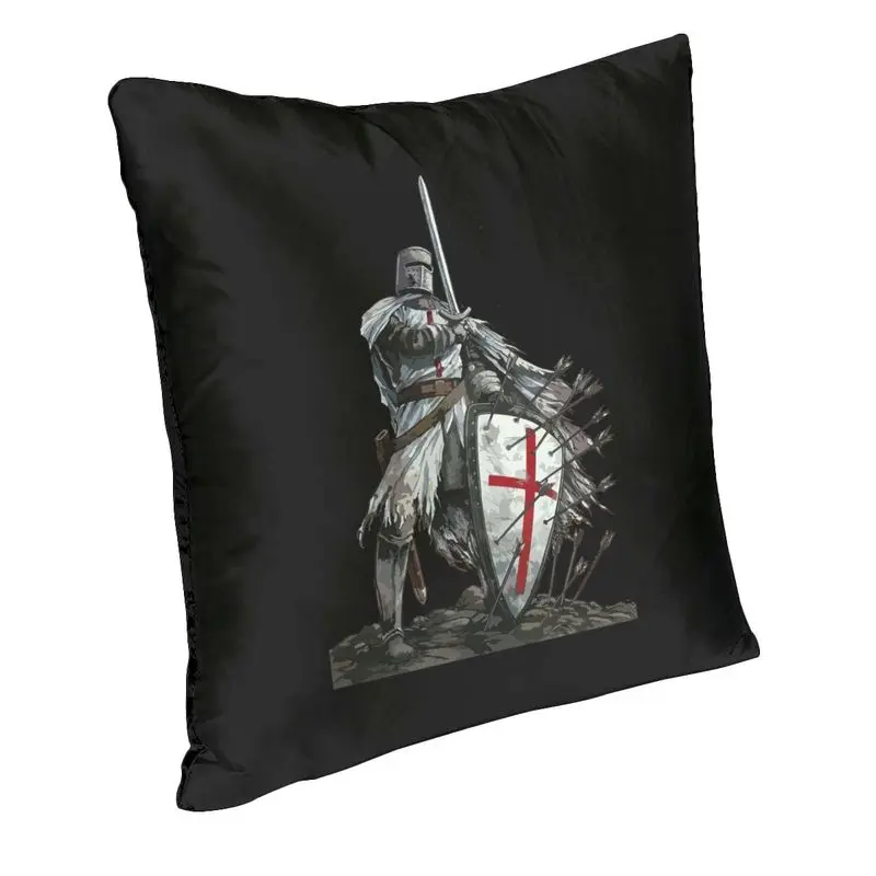 Knights Templar Warrior Cushion Covers Sofa Home Decor Medieval Templar Shield Cross Square Throw Pillow Cover 45x45