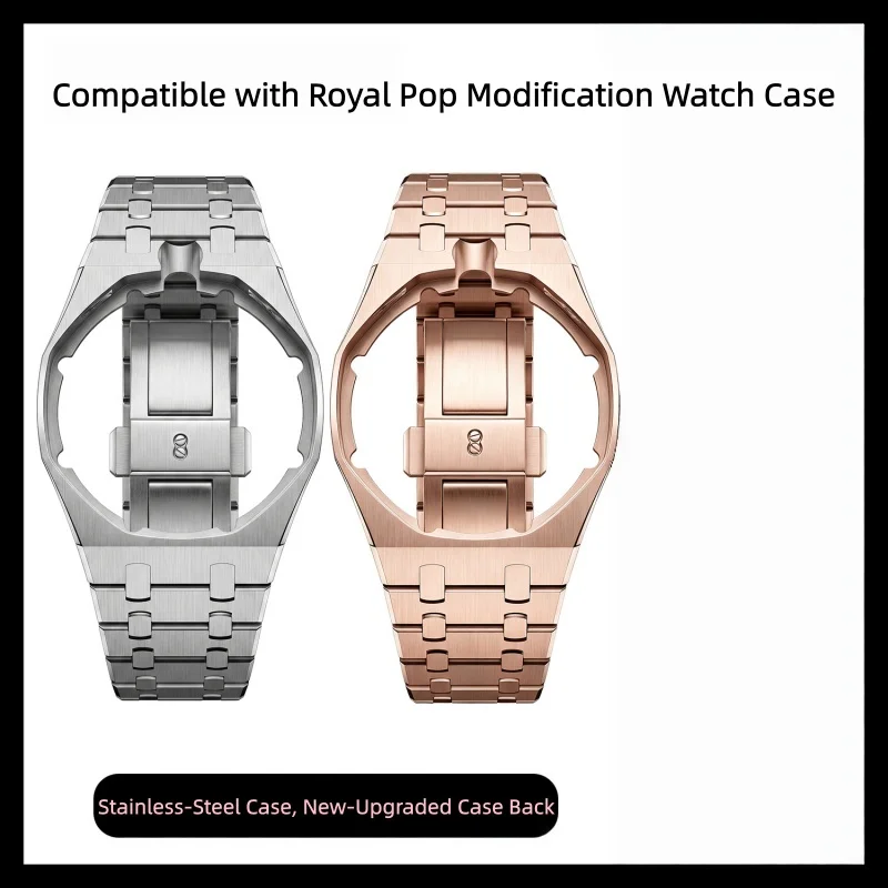 Luxury Modification Kit For AP X Swatch Royal Pop Pocket Watch Changer To Wristwatch Stainless Steel Case Silicone Strap Band