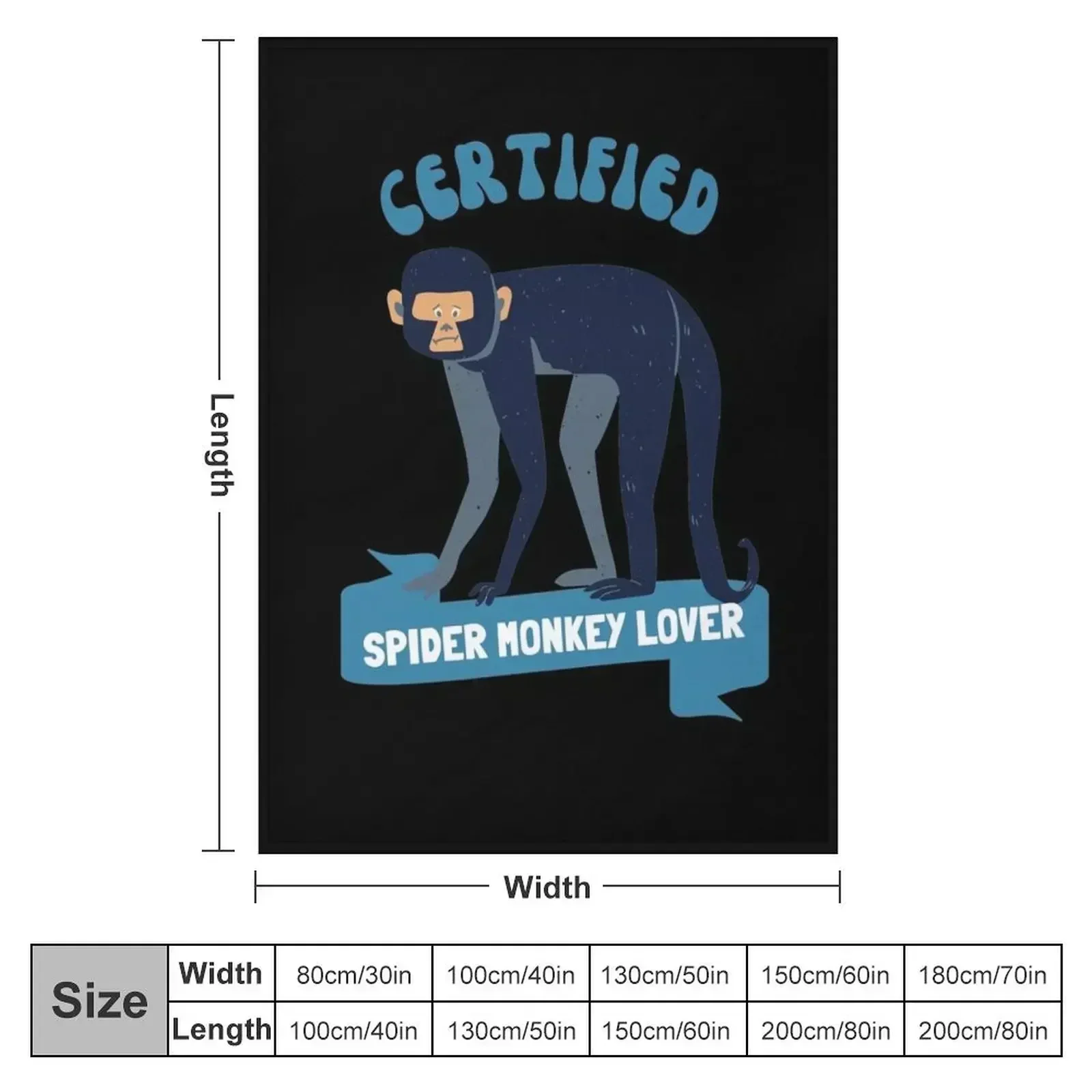 Certified Spider Monkey Lover Throw Blanket Fashion Sofas Vintage Sleeping Bag Blankets For Sofas bed plaid Blankets