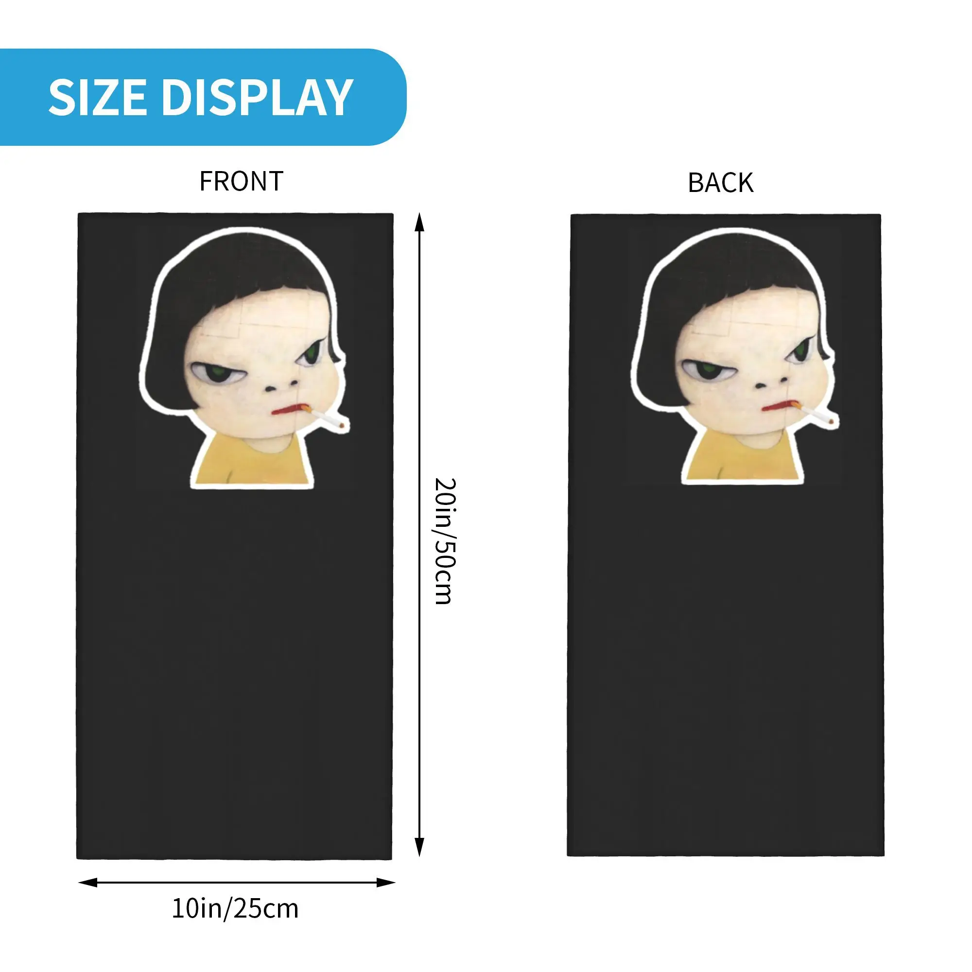 요시토모 나라 반다나 넥 커버 프린트 랩 스카프 따뜻한 모자를 쓰고 있죠 야외 스포츠 남여 성인 통기성