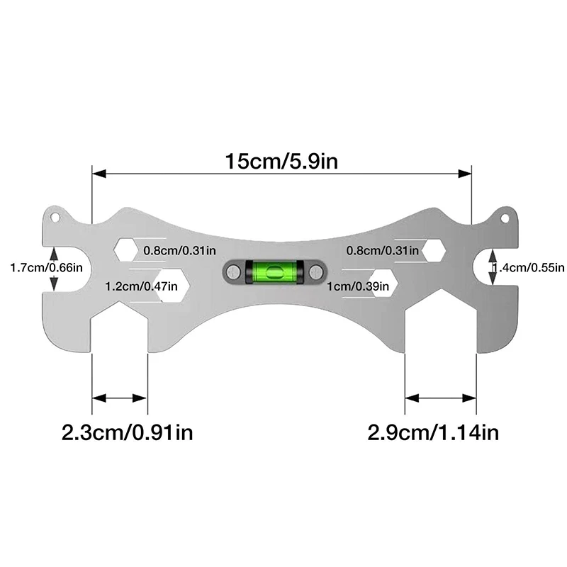 Llave de nivelación de ángulo de curva multifuncional, llave de reparación Universal para grifo de ducha, instalación y mantenimiento de baño