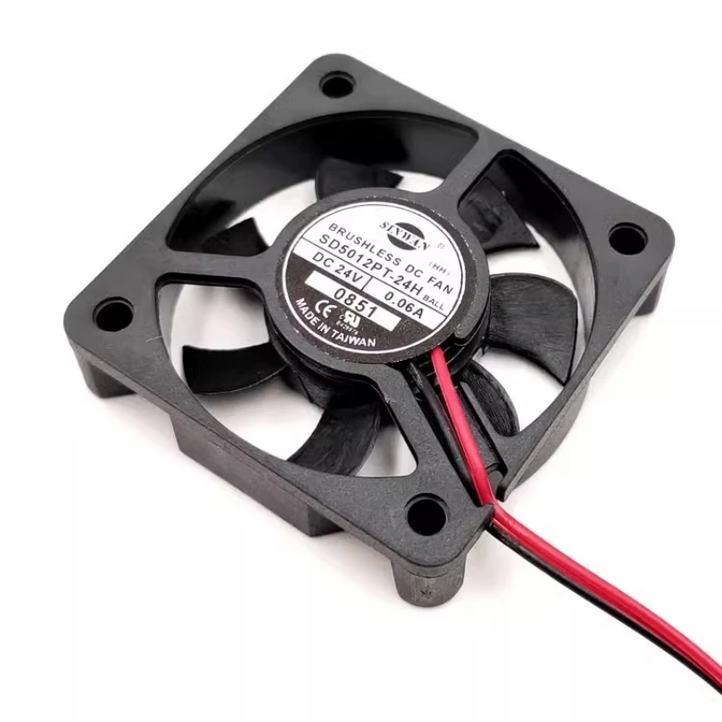 SD5012PT-24H elevator control cabinet frequency converter cooling fan 24V 0.06A 5CM 5012 2-wire silent fan