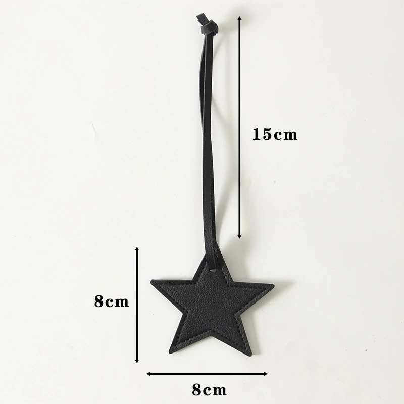 8 cm PU-Leder-Patch, fünfzackiger Stern, Schlüsselanhänger, Stern-Dekoration zum Verschönern von Taschen, Kleidung, Schlüsselband – Detail 2