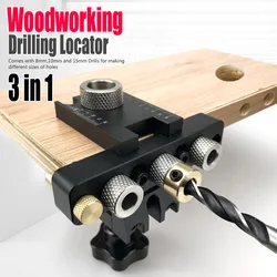 3 In 1 Adjustable Doweling Precision Dowel Cam Jig Master Kit Wood Hole Drilling Guide Woodworking Position for DIY Wood Working