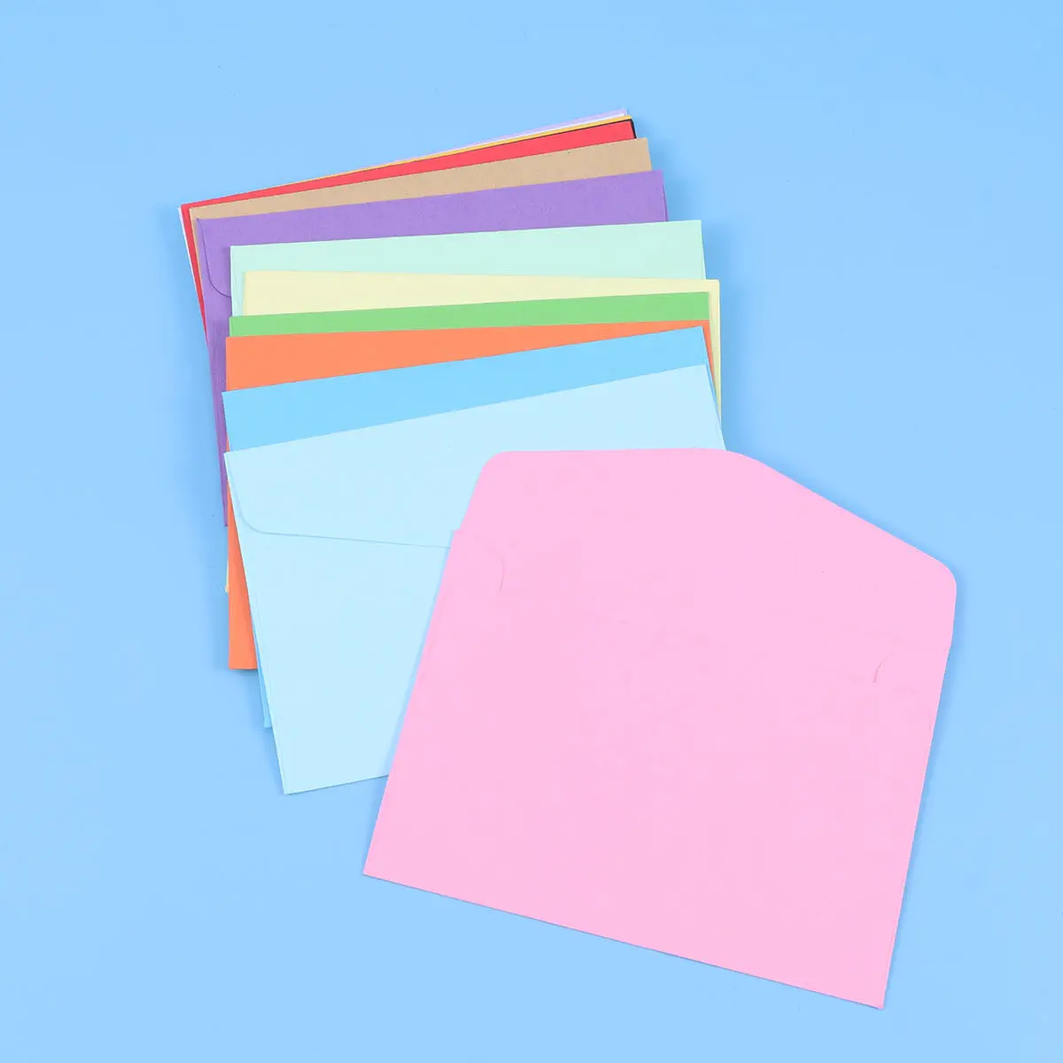 

100Pcs Mini Envelopes Candy Colors Solid Blank Classic Flap for Gift Cards Wedding Shower Stationery Mini Envelopes