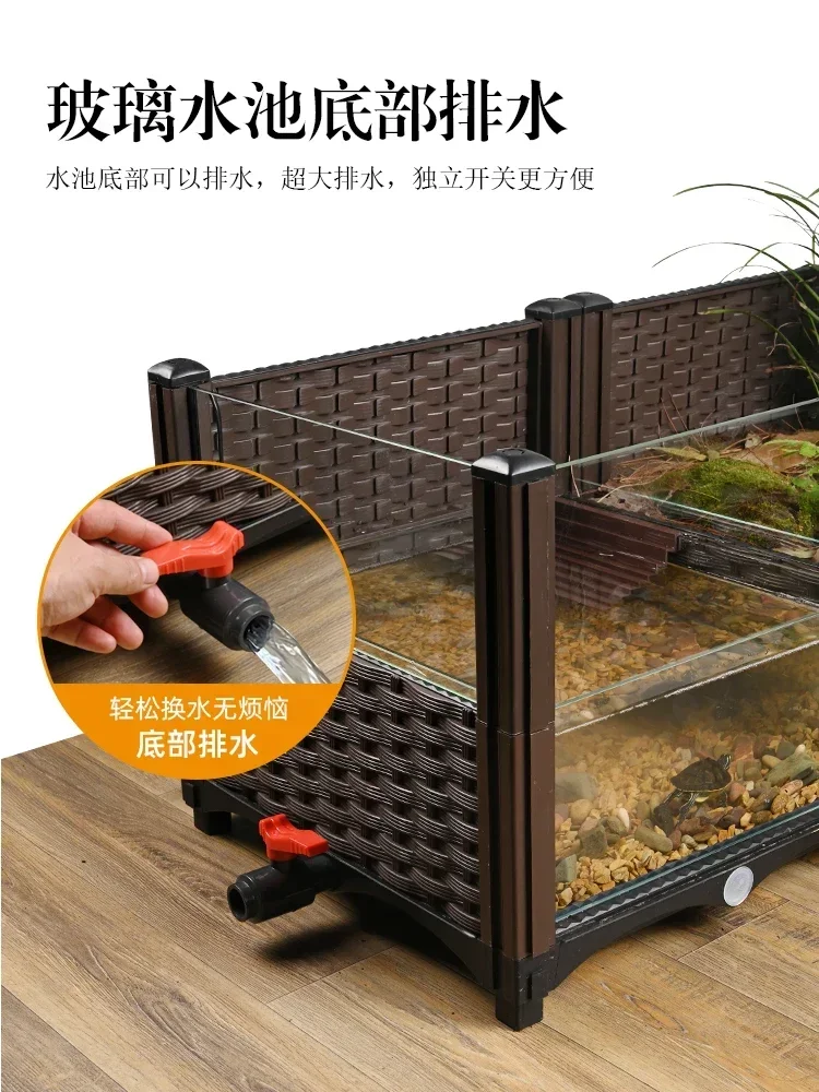 Factory Direct 2026 Long - lasting For Yellow Edge Turtle Special Amphibious Feeding Tank Extra Large Ecological Landscaping Pla
