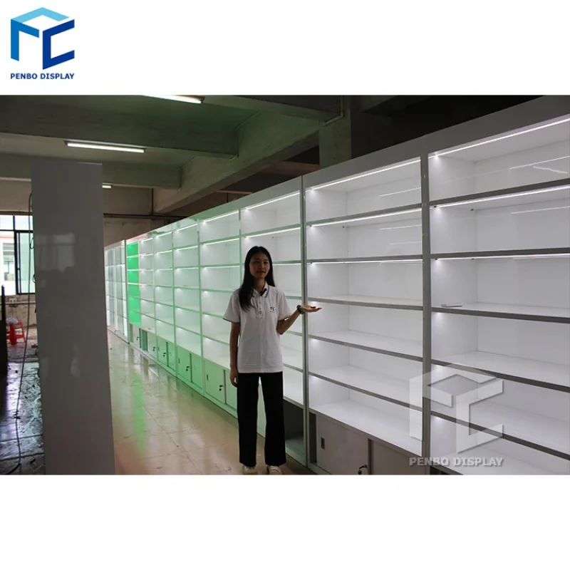 

2025customized.OEM Custom Smoke Shop Fitting Led Retail Counter Display