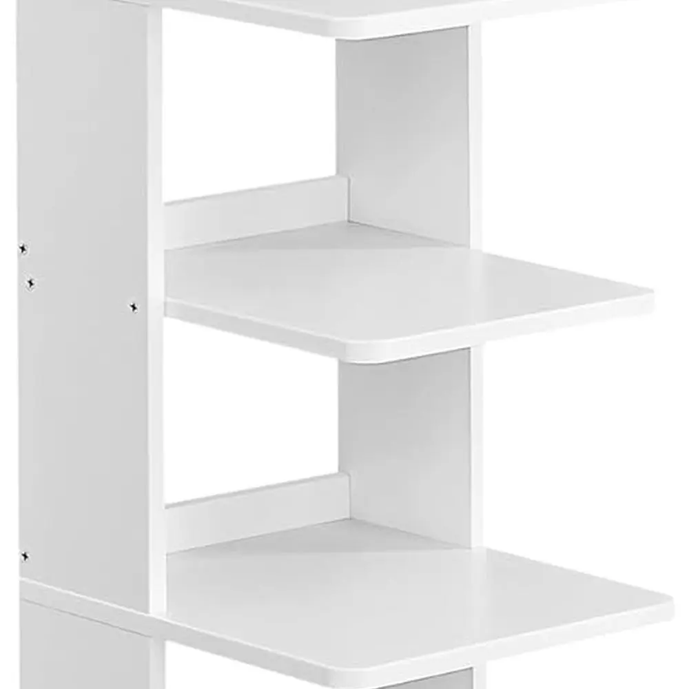 

Space-Saving Corner Shoe Organizer with Hooks, 7-Tier Vertical Rack for Entryway & Bedroom, White