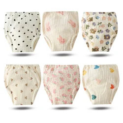 6 pezzi 2023 nuovi pantaloni da allenamento per bambini pannolini lavabili intimo pantaloni per l'apprendimento pannolini di stoffa riutilizzabili traspiranti mutandine per bambini