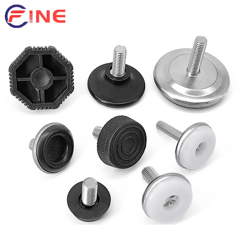 Adjustable Furniture Leg Pad M6 M8 M10 Table Leg Height Adjustment Screw-in Base Sofa Cabinet Leveling Foot Anti-slip Pads