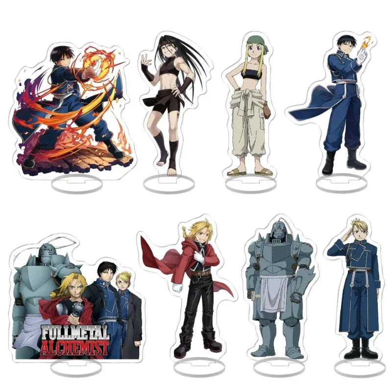 Figura Acrílica de Edward y Alphonse de Fullmetal Alchemist, Decoración de Escritorio Original, Regalo para Fans y Coleccionistas