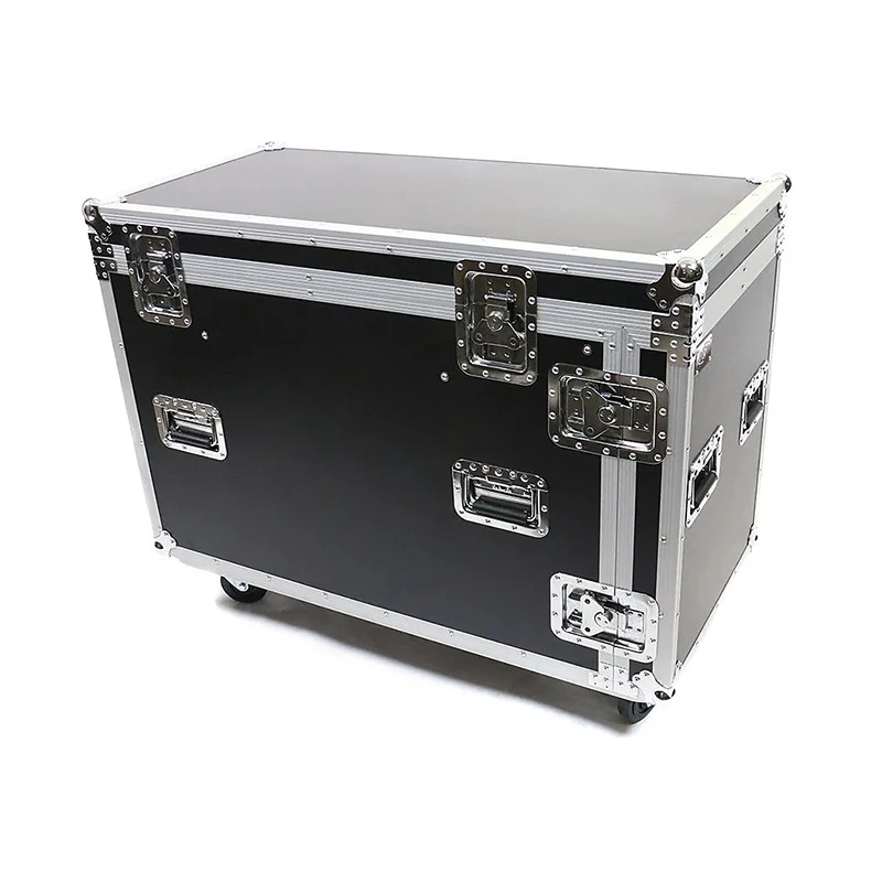 Estojo de estrada para transporte de voo ATA com rodas para 20 suportes de microfone com tripé