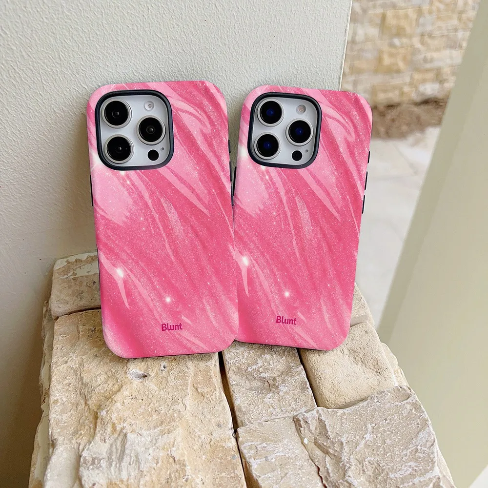 Pink Fluid Texture Phone Case for Samsung Galaxy S22 S23 S24 S25 S26 FE Plus Ultra Edge 4G 5G Luxury Double-layer