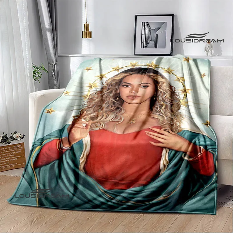 Beyonce Giselle Knowles Printed blanket Flannel Warm blanket Soft Cozy Blanket Sofa Bed Blanket Travel Blanket Birthday Gift