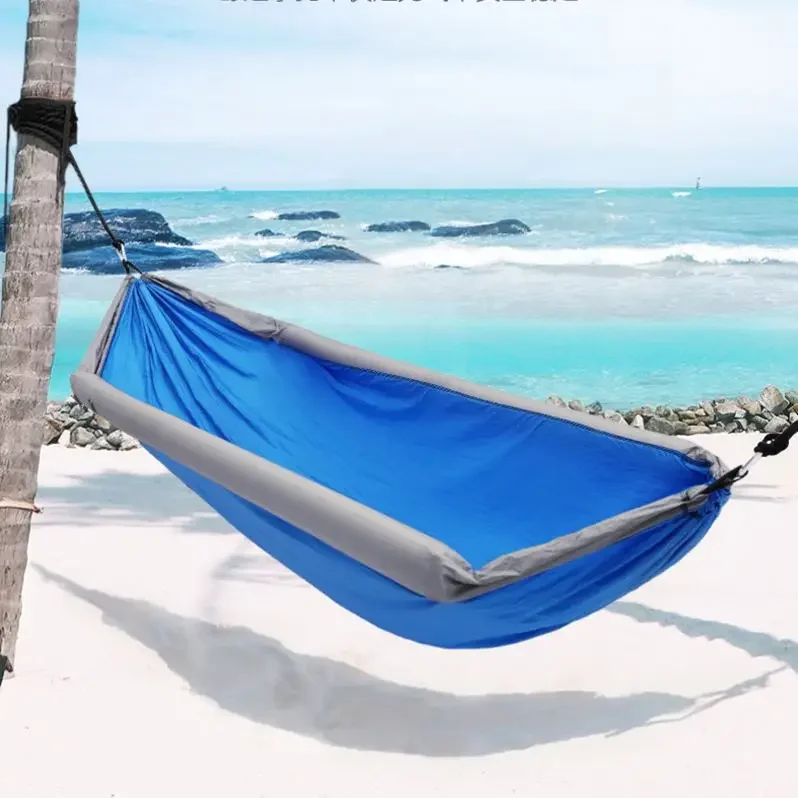 New adult outdoor anti-rollover inflatable hammock, just click to camp