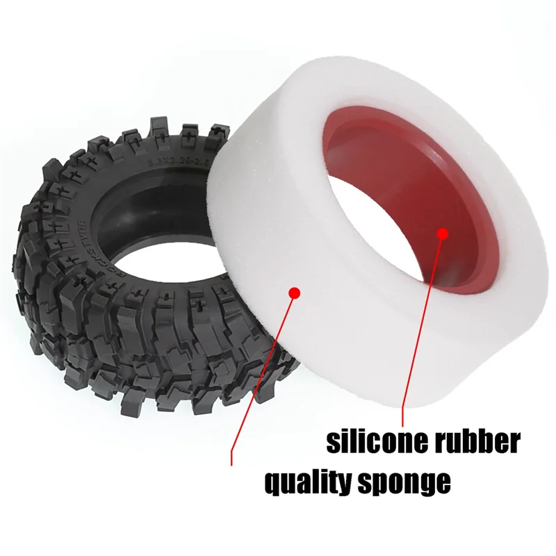 

ABSQ-Axial SCX10 Wraith RR10 Capra TRAXXAS TRX4 4Pcs 132Mm 2.6" Rubber Tire Wheel Tyres For 1/8 1/10 RC Crawler Car