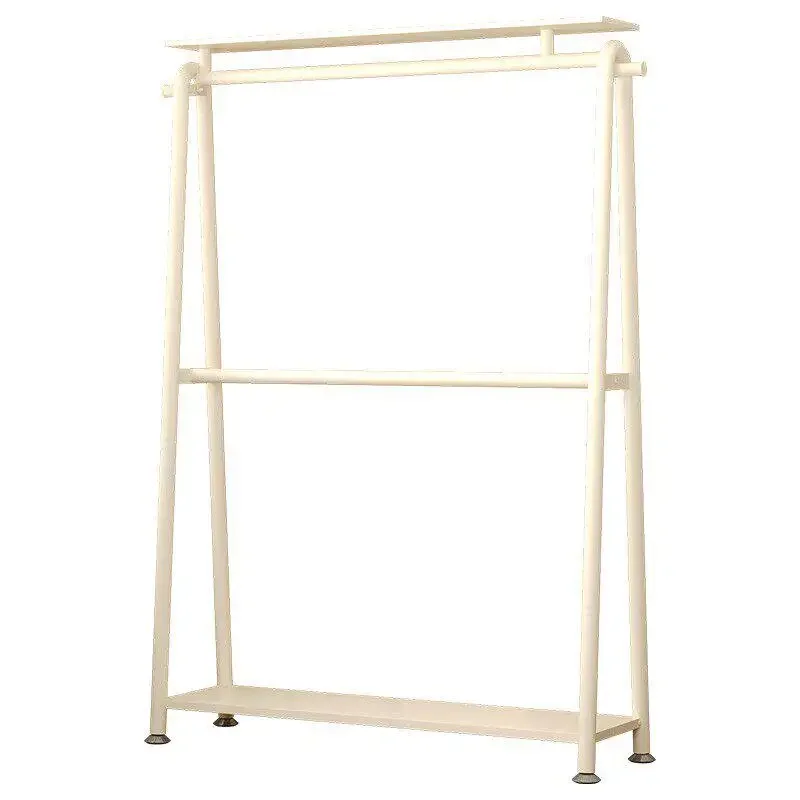 

OutdoorCloakroom Double-layer Hanger Bedroom Floor-to-ceiling Clothes Storage Artifact Upper And Lower Layers Householdlog1