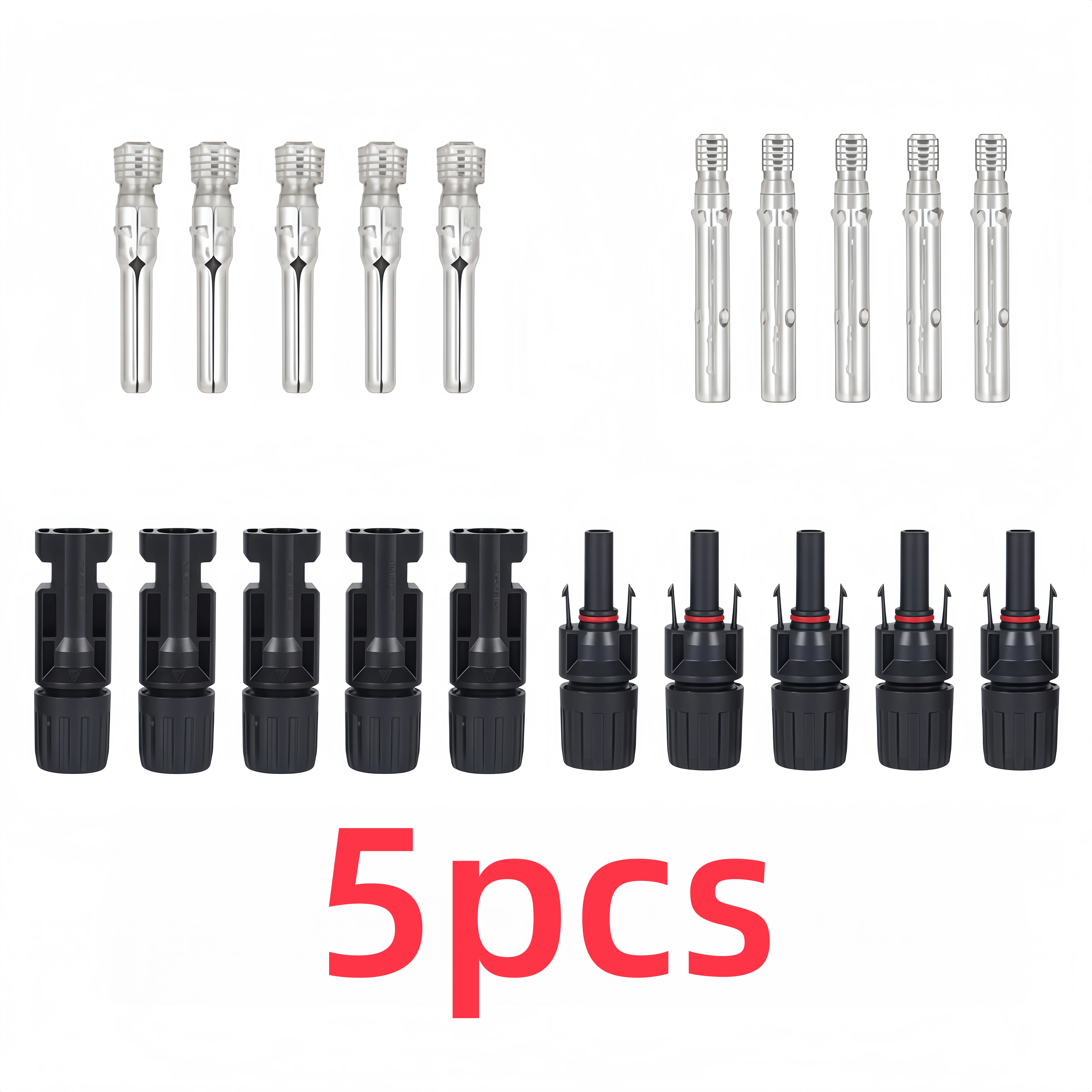 1/2/3/4/5 Stück Solar-Steckverbinder PV-Stecker 1000V 30A Solarpanel-Steckverbinder-Set, geeignet für PV/MC-Kabel 2,5/4/6mm²