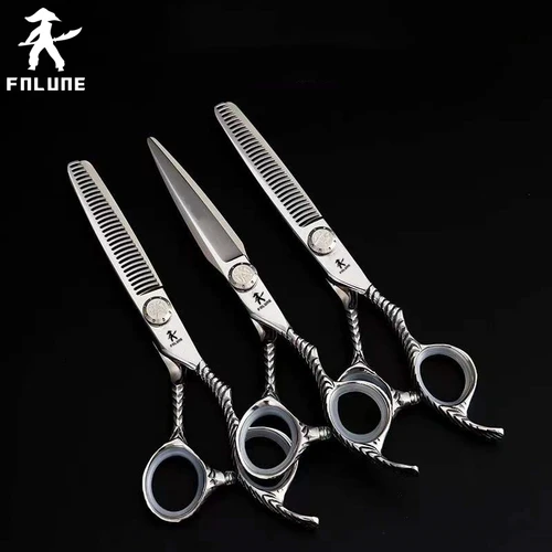 FnLune 6,0 tornillo superior tijeras profesionales de peluquería corte accesorios de peluquero corte de pelo tijeras de herramientas de peluquería