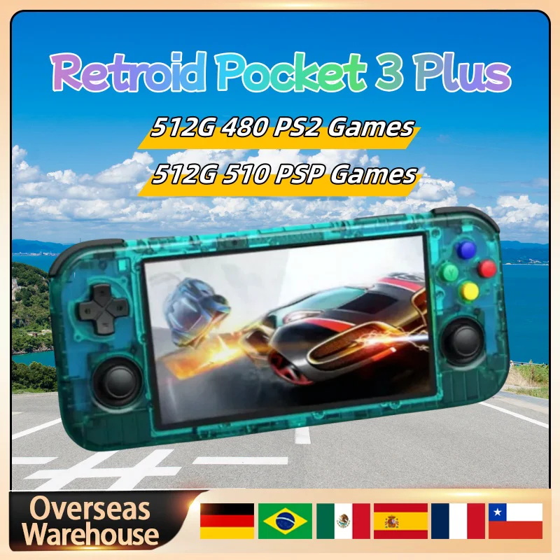 

Retroid Pocket 3 Plus Retro Handheld Game Console Portable Video Game Player 4G+128GB Android11 4.7 Inch PS2 PSP Birthday Gifts