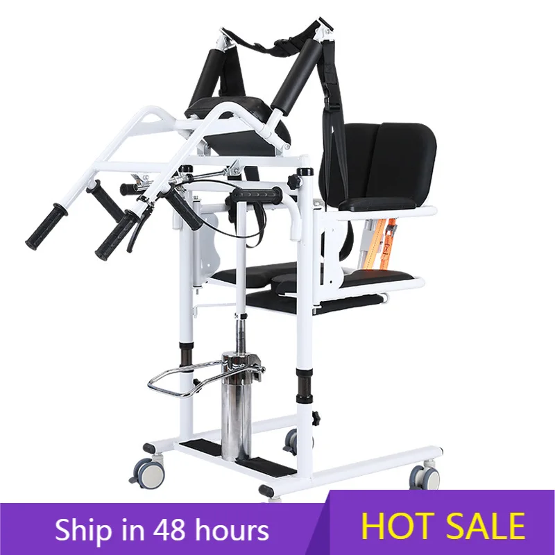 

YTYIN Лидер продаж, медицинский стул из нержавеющей стали для пожилых людей, портативный складной складной для инвалидов, гидравлический переносной подъемник, стул для унитаза