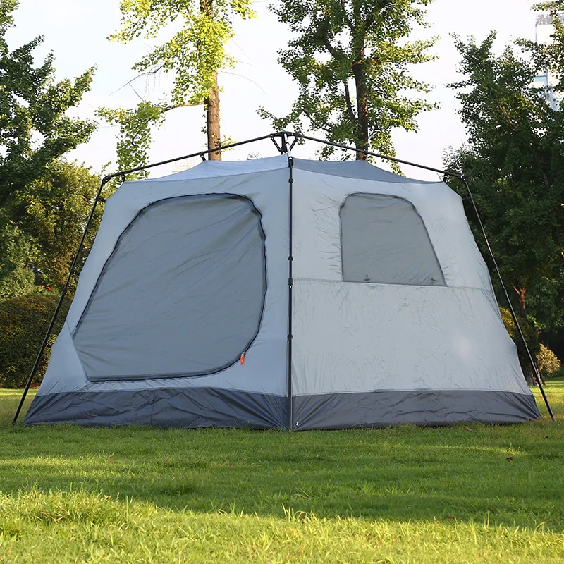 4-6 Person Double Layer Ultralarge Automatic Two Doors Two Windows Waterproof Windproof Camping Tent Tente De Camping