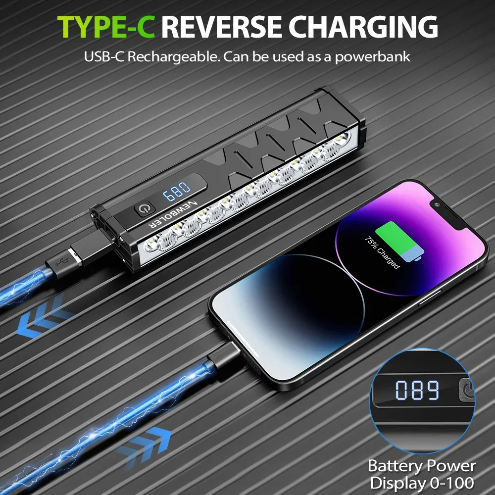 Luz de bicicleta de 10000mAh, 17 LED, doble soporte frontal, Banco de energía, lámpara para bicicleta de montaña MTB, faro para bicicleta, accesorios para ciclismo