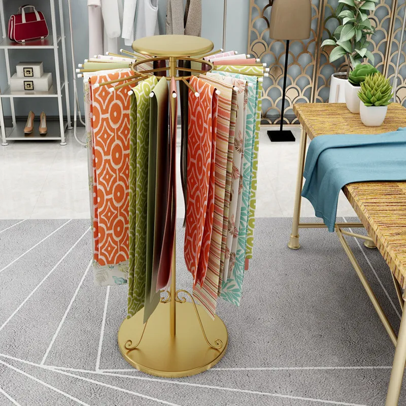 

Large Capacity Rotating Scarf Display Rack Clothing Store Round Scarf Holder Spinning Pashmina Shawl Rack for Fabric Display