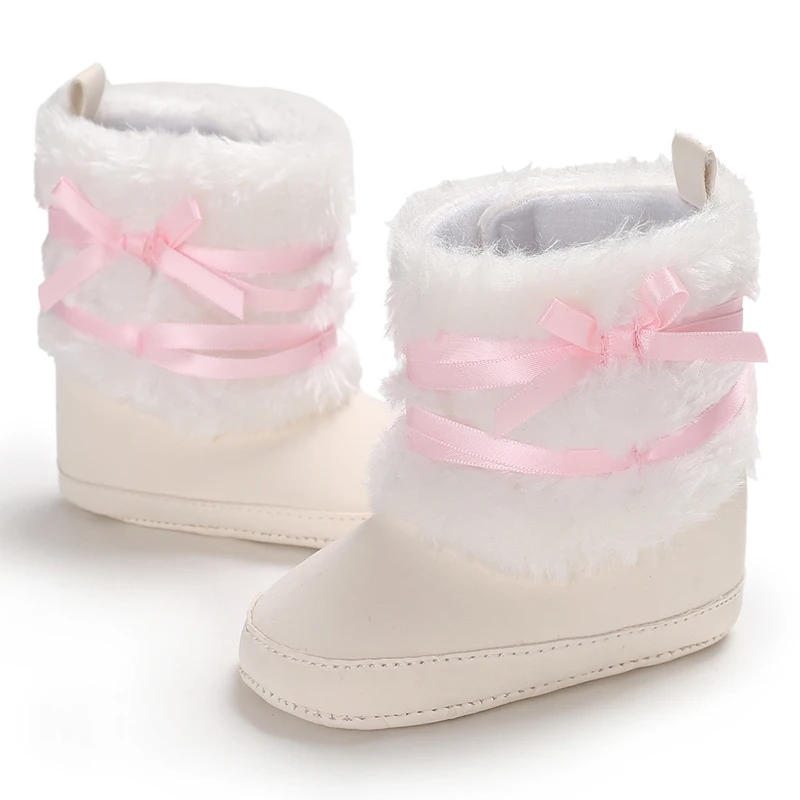 

Winter Baby Boots Newborn Warm Boots Bow Decoration Soft Soled Baby Shoes Men's And Women's Shoes 0-18 Months Old Baby Shoes