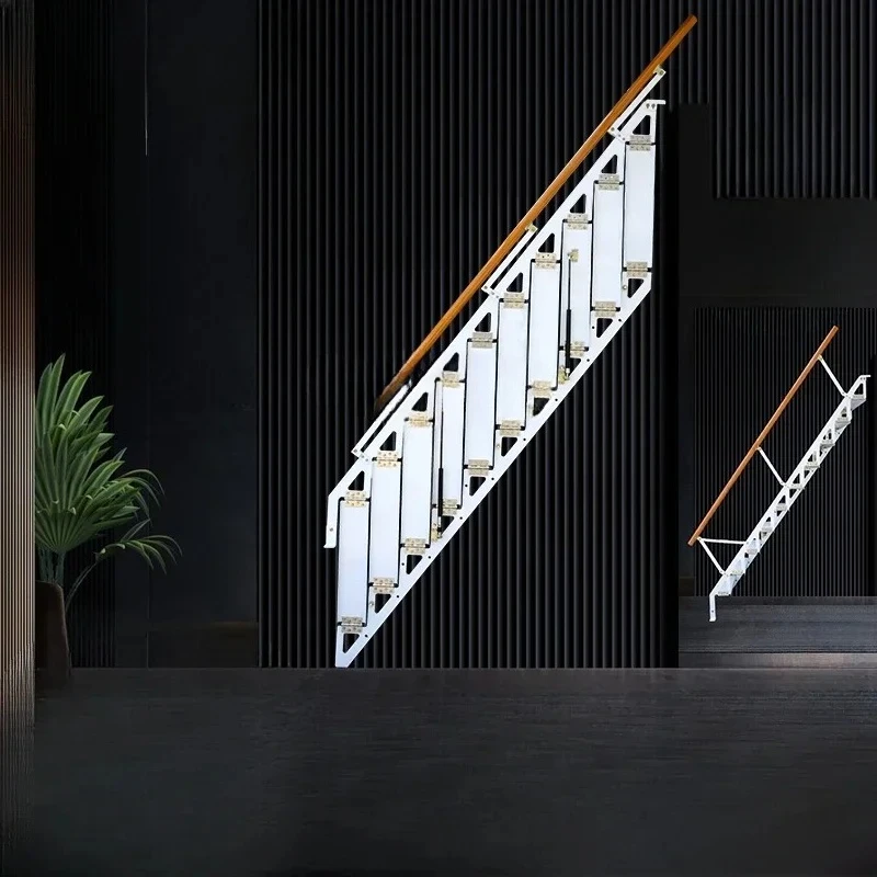 Folding Staircase Loft Telescopic Folding Side Ladder Wall Folding Staircase Side Ladder