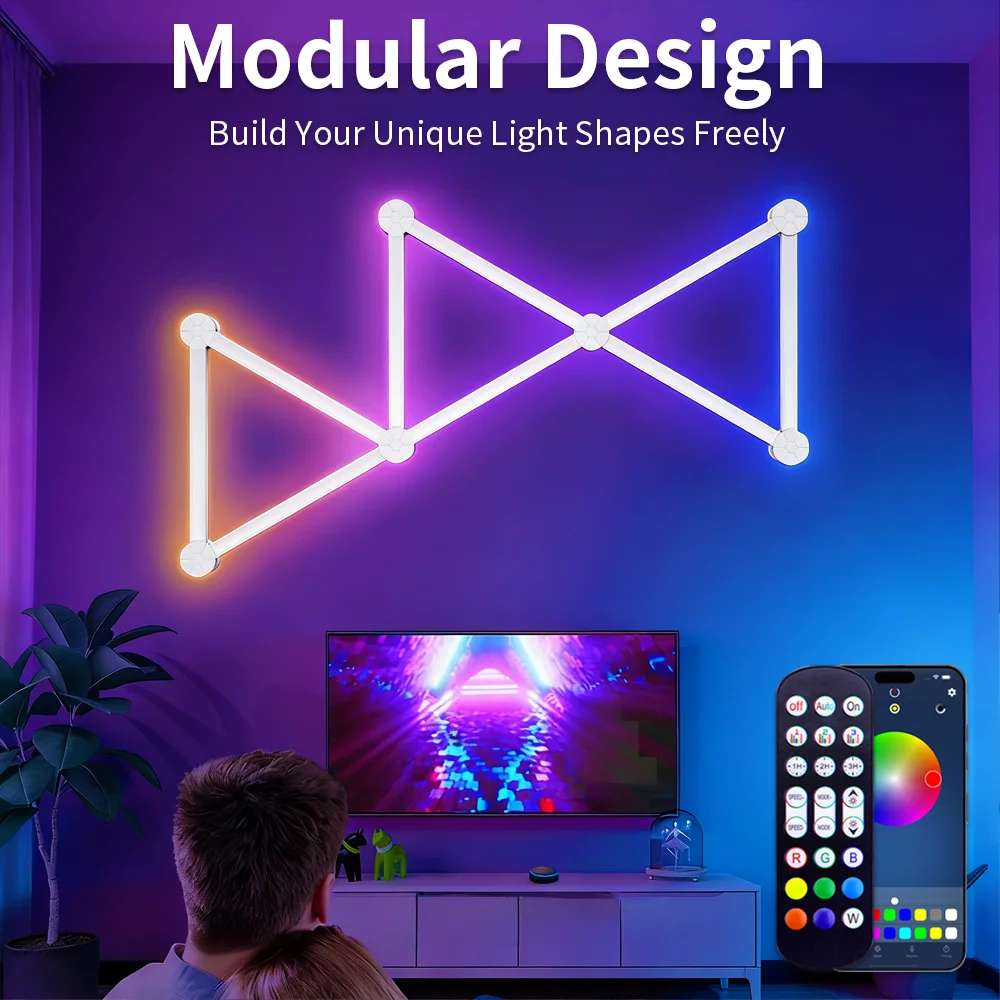 

Умная настенная светодиодная лента USB для подсветки ТВ, ночник, атмосферная подсветка с управлением через приложение, музыкальный ритм, декор для спальни, игр, DIY, 5V RGBIC