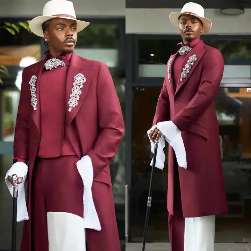 

Fashionable Men Overcoat 1 Piece Double Breasted Peaked Lapel Spring Autumn Outdoor Wedding Formal Occasions Customized