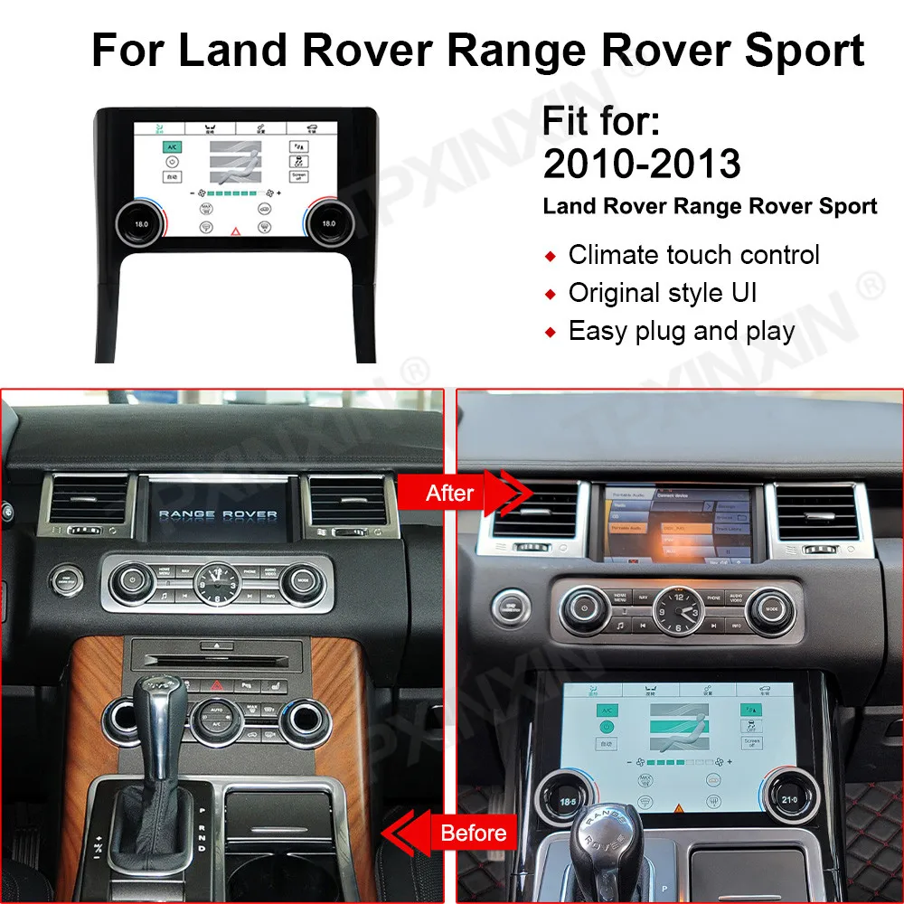 10 Inch AC Climate Display Board With CD Slot For Land Rover Range Rover Sport 2010-2013 AC Screen Touch Air Conditioning Screen