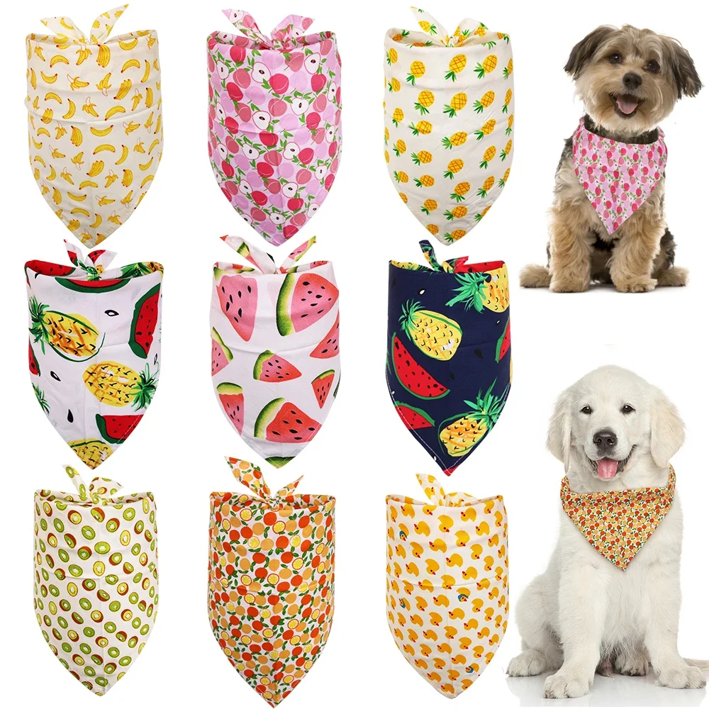 50 PCS Dog Bandana Bulk  Personailised 100% Cotton Spring Summer Dog Scarf for Dogs Pet Accessories Pets Supplies