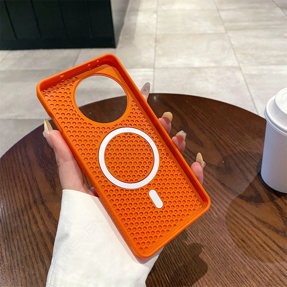 Étui respirant pour Charge sans fil Magsafe, pour Oneplus 12 One Plus 13 Ace 3 5 Pro, Dissipation thermique, cadre souple magnétique