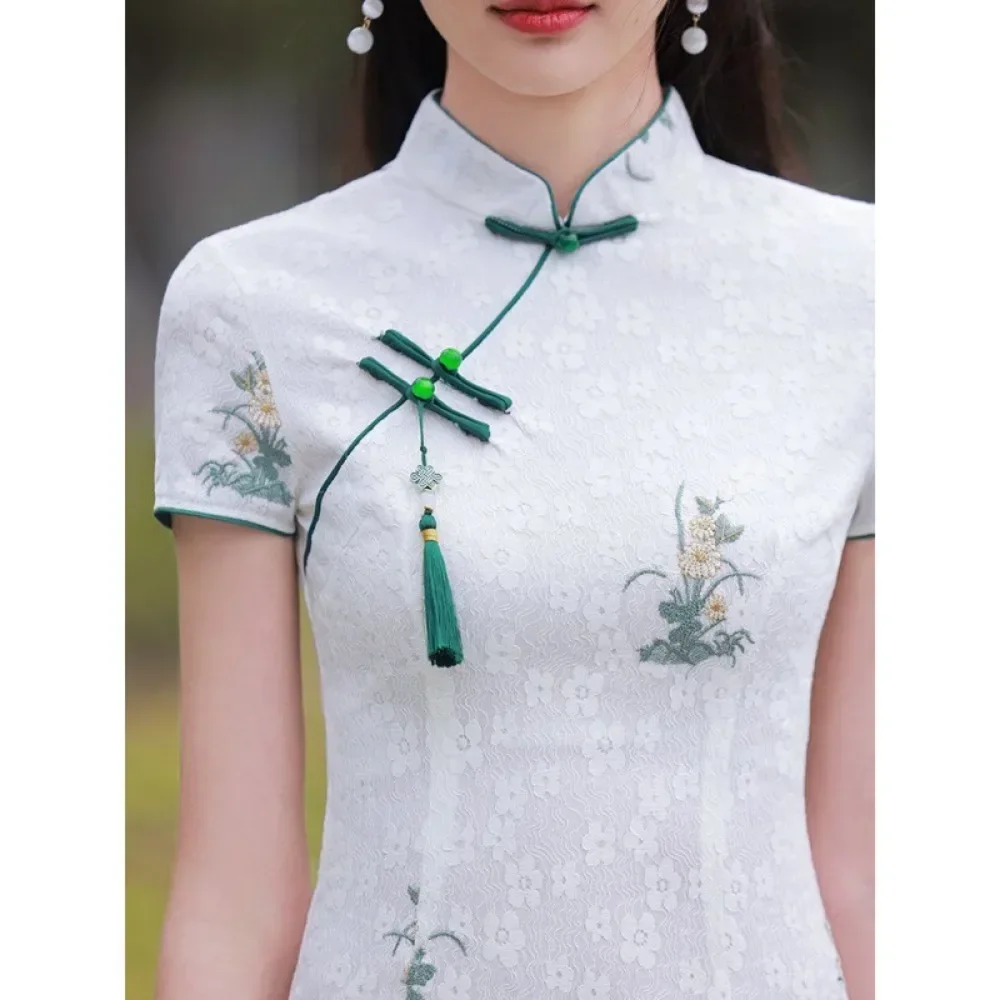 أزياء أنيقة شيونغسام الملابس الصينية التقليدية العرقية نمط الشارع الشهير النمط الصيني فستان تشيباو ملابس حريمي خمر