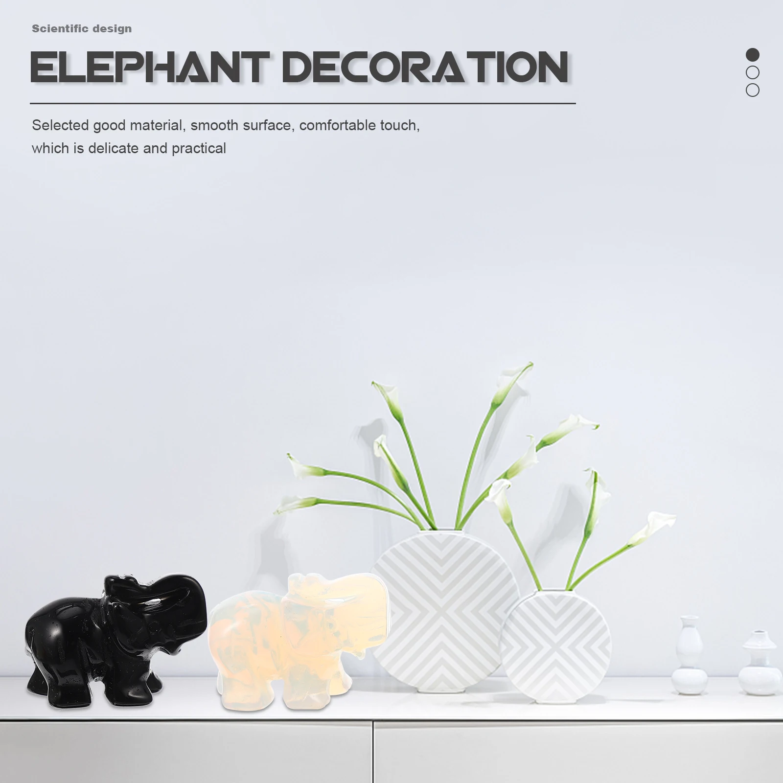 

2Pcs Aventurine Elephant Unique Table Ornament Small Artistic Desktop Home Decoration Accent Aventurine Elephants