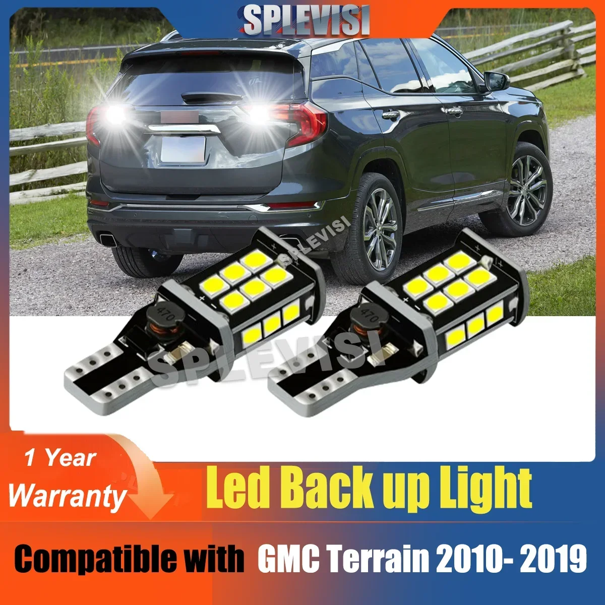 2x Super White Rear Back Up Reverse Light 12V For GMC Terrain 2010 2011 2012 2013 2014 2015 2016 2017 2018 2019