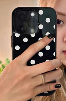 Ins البولكا نقطة مطبوعة أنيقة بولي TPU مكافحة الإفلات جراب هاتف مناسبة آيفون 11/12/13/14/15/ 16 برو ماكس جراب هاتف #2