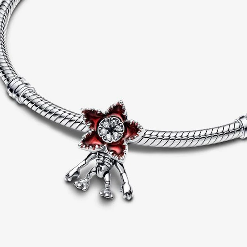 سحر بلاتا دي لي 925 الفضة Miniso الوحش النشاط الزهور قلادة الخرز الأصلي المرأة أساور أساور DIY بها بنفسك مجوهرات هدية #4