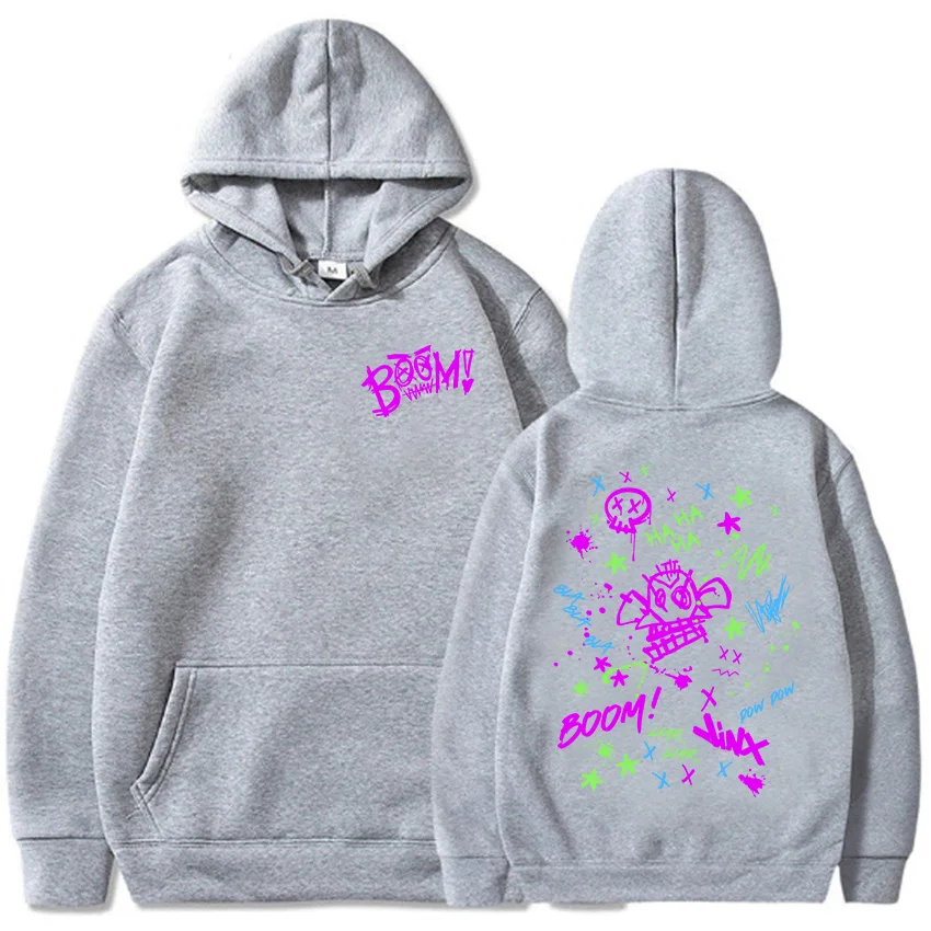 Damska bluza z kapturem Boom Monkey Jinx Arcane Hahaha Bluzy z kapturem Cartoon Funny Graphic Bluzy z kapturem Sudadera Mujer Winter Unisex Cloth