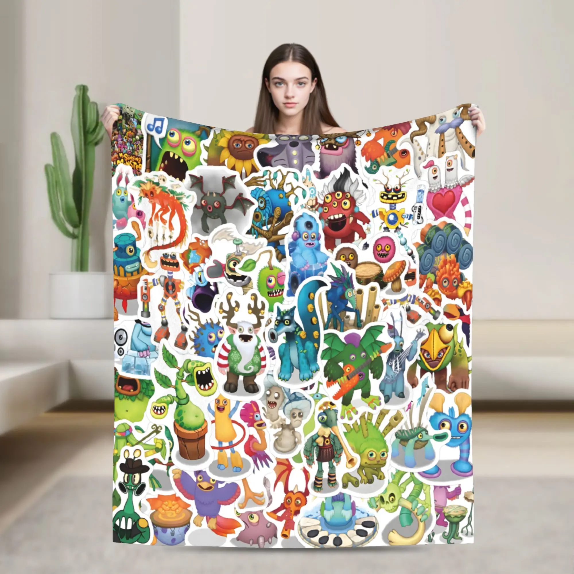 Custom Game Monster Cartoons Manga Blanket 3D Printed Soft Flannel Fleece Warm  Throw Blankets for Car Bed Sofa Quilt