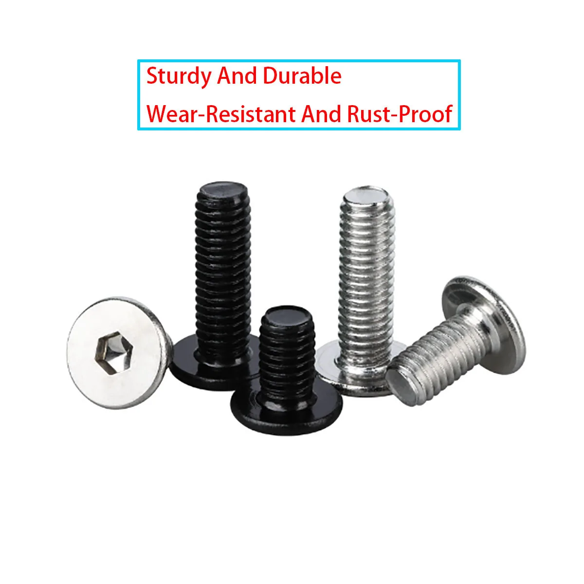 304 Stainless Steel Black Galvanized CM Hexagonal Ultra-thin Flat Head Screw M2 M2.5 M3 M4 M5 M6 M8