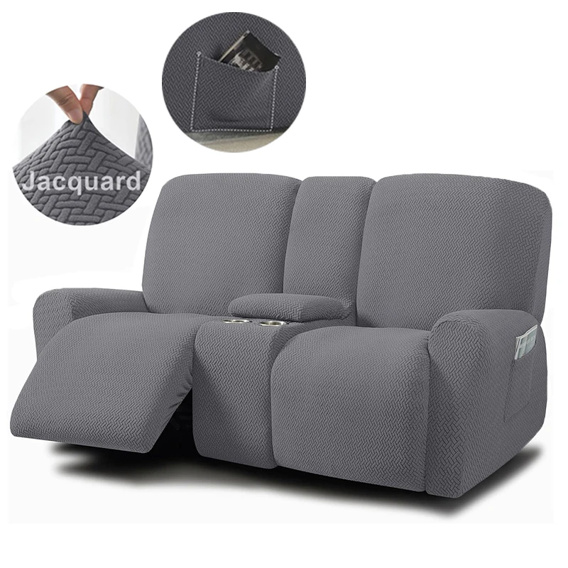 

Чехлы для двухместного раскладного дивана-реклайнера, жаккардовые эластичные чехлы для кресла-реклайнера с подстаканником