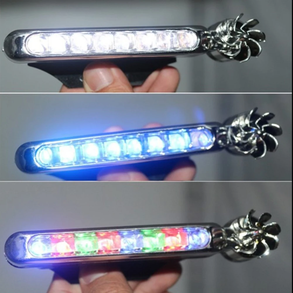 Car 8 LED DayTime Running Light Wind Powered Fog Light Lamp Car For DRL Driving Day Lights Auxiliary Lighting Rotation Fan Lamp