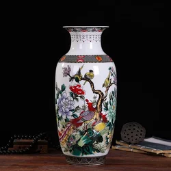 Chinese Style Jingdezhen Ceramic Vase, Hydroponic Flower Vase, Modern Living Room Table Decoration, New