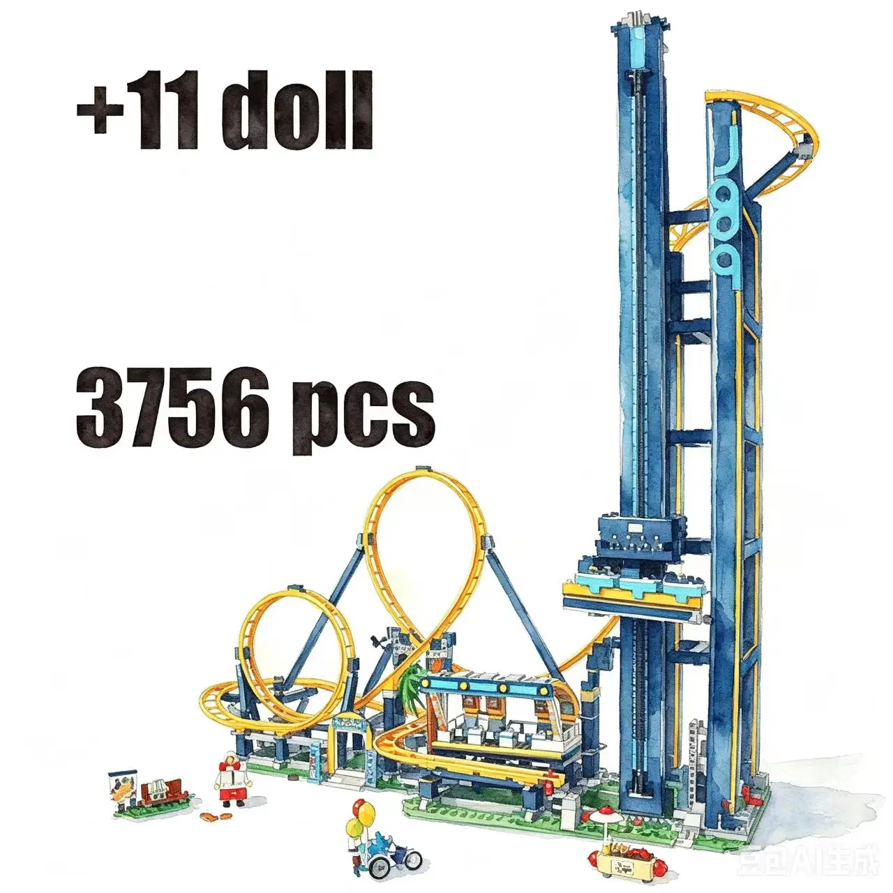 3756pcs Vertical Roller Coaster Playground Moc Building Blocks Construction Block Ornament 77045 Hot Toys Gift