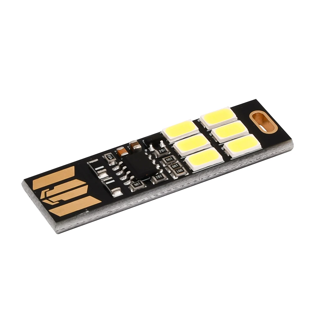 LED Circuit Boards USB Light Keychain Super Bright 6 LEDs Mini USB Light Lamp with Smart Touch Electrodeless Dimming Switch