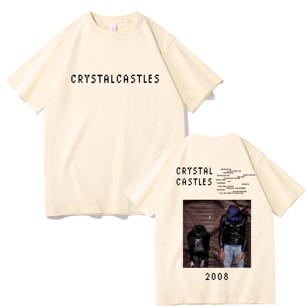 Crystal Castles Double Sided Print T Shirts Men Women Hip Hop Rock
