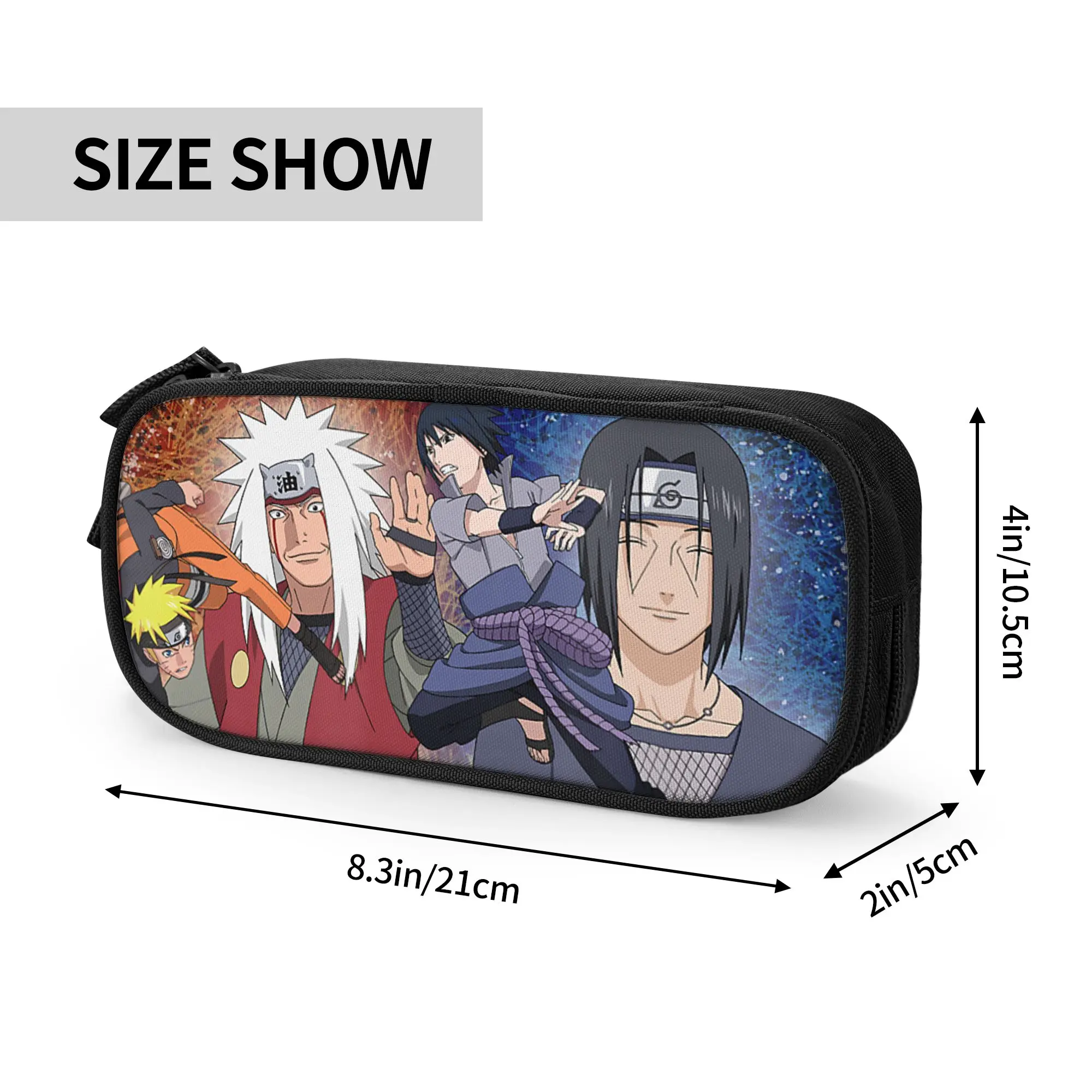 Large Capacity Bags for Child Cartoon Naruto Shippuden Uzumaki &amp Sasuke Fighting Jiraiya Itachi  School Pencil Bag